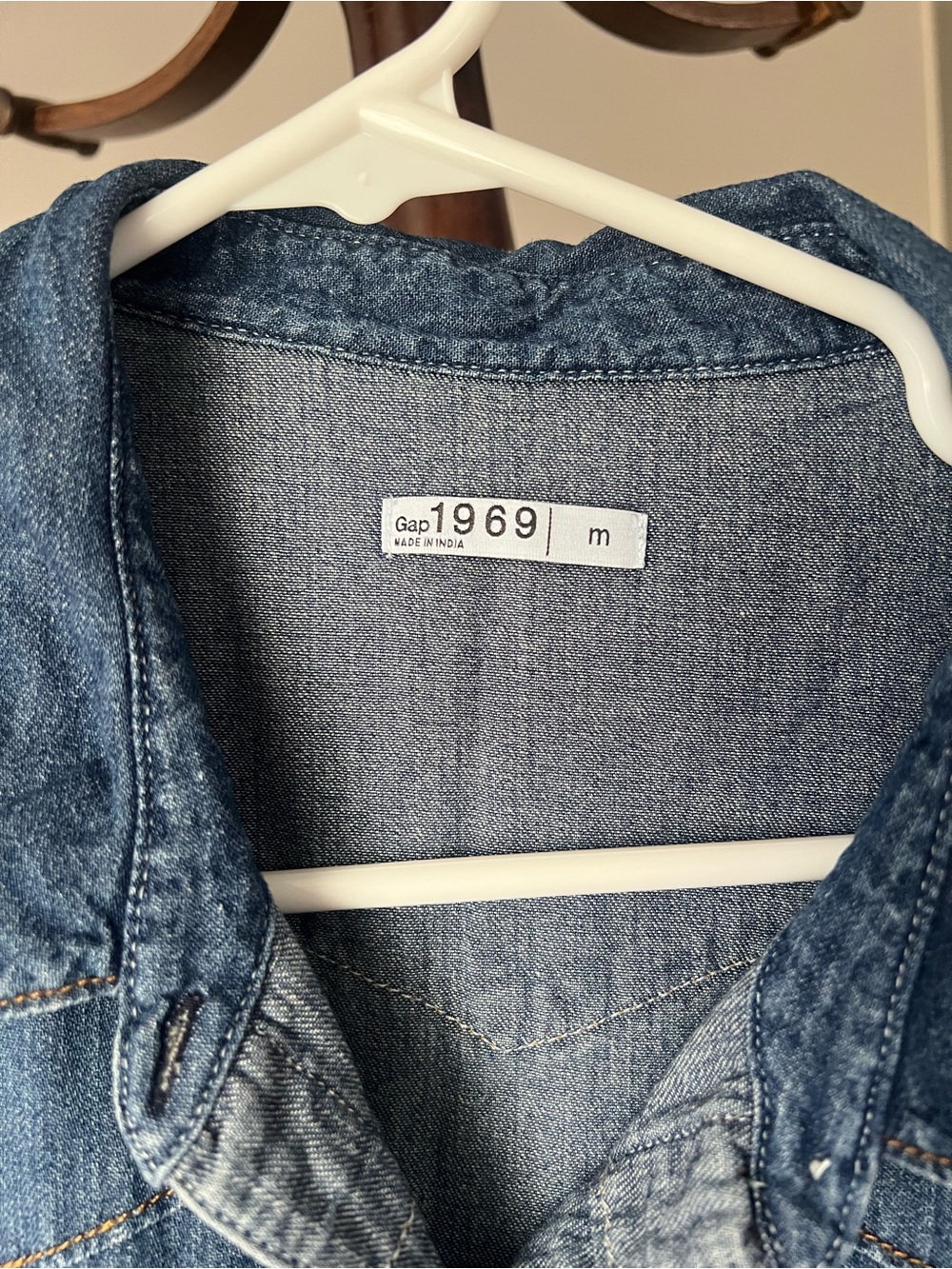GAP Denim Long Sleeve Shirt Dress - Blue - Picture 2 of 6